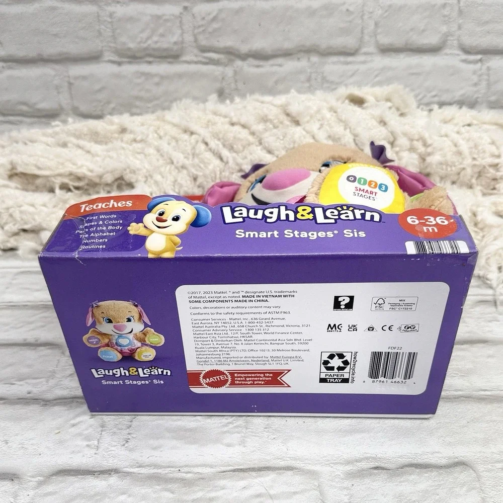 Fisher-Price Laugh & Learn Smart Stages Sis Plush Musical Learning Toy NEW